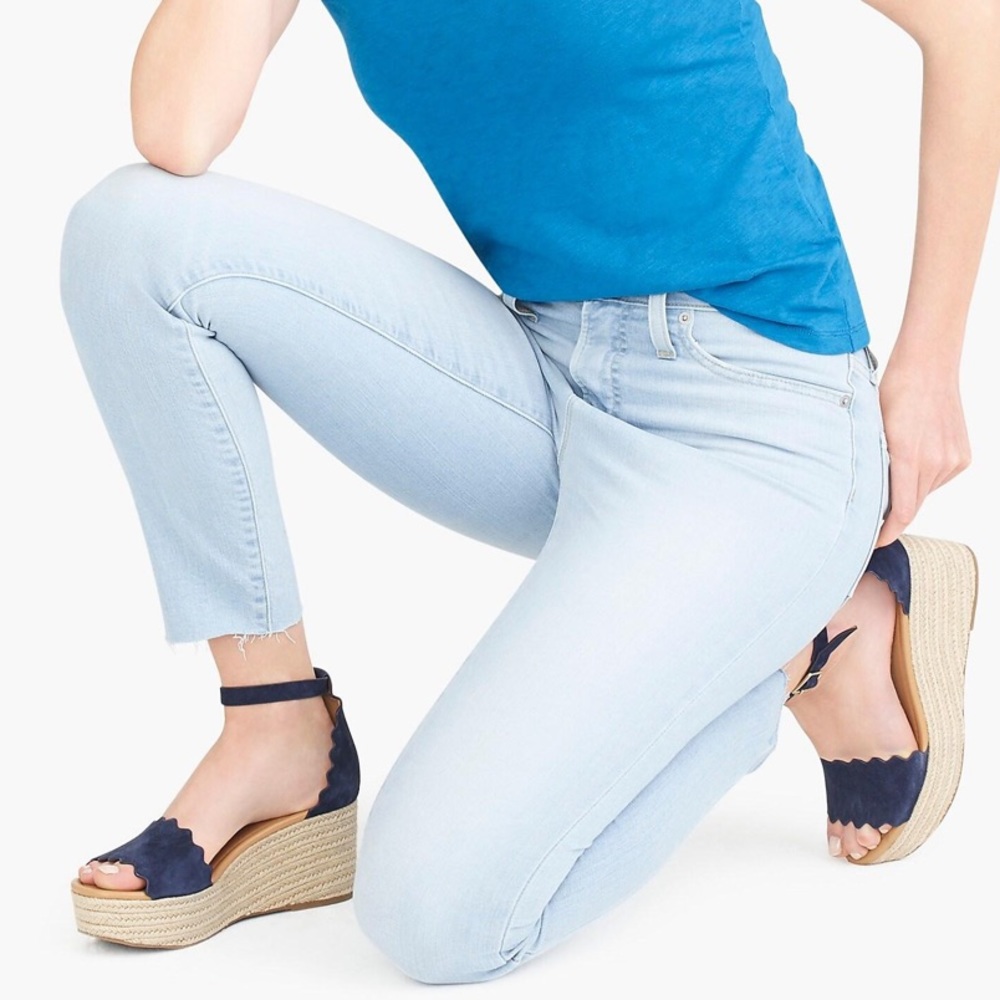 J. Crew Suede scalloped flatform espadrilles